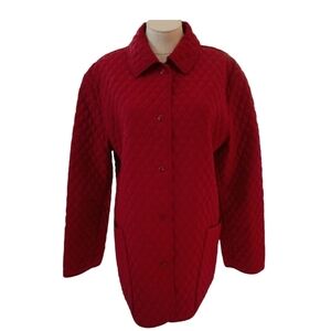 Talbots Red Diamond Quilted Jacket Size L